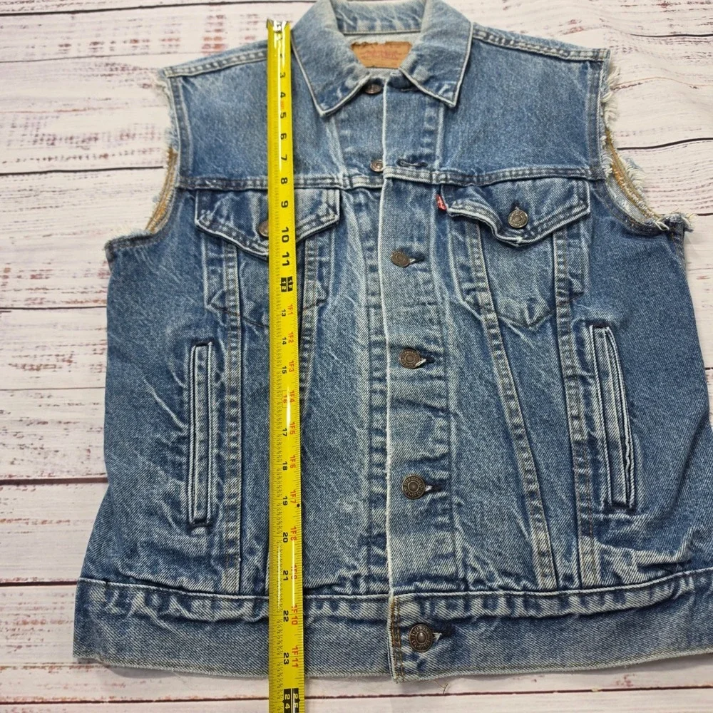 Levi's Denim Vest Women M Blue Good Every Time I Die Band Patch Vintage Custom